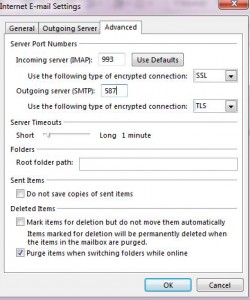 Procedure to configure MS Outlook 5